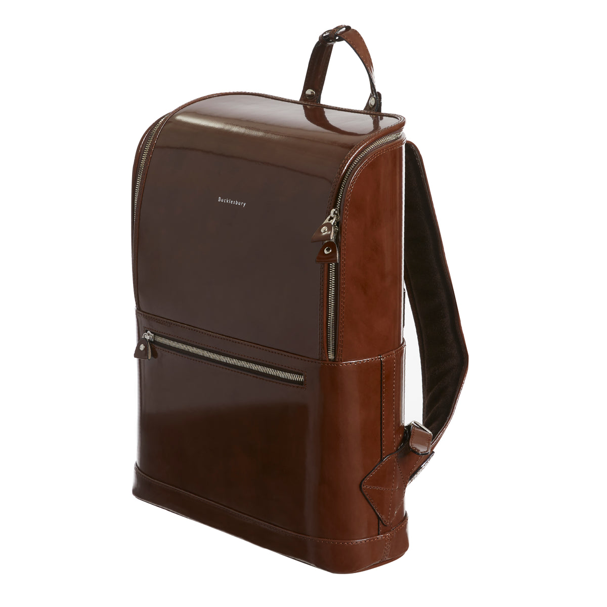 Dunkelbrauner Bucklesbury-Rucksack aus feinem italienischem Leder