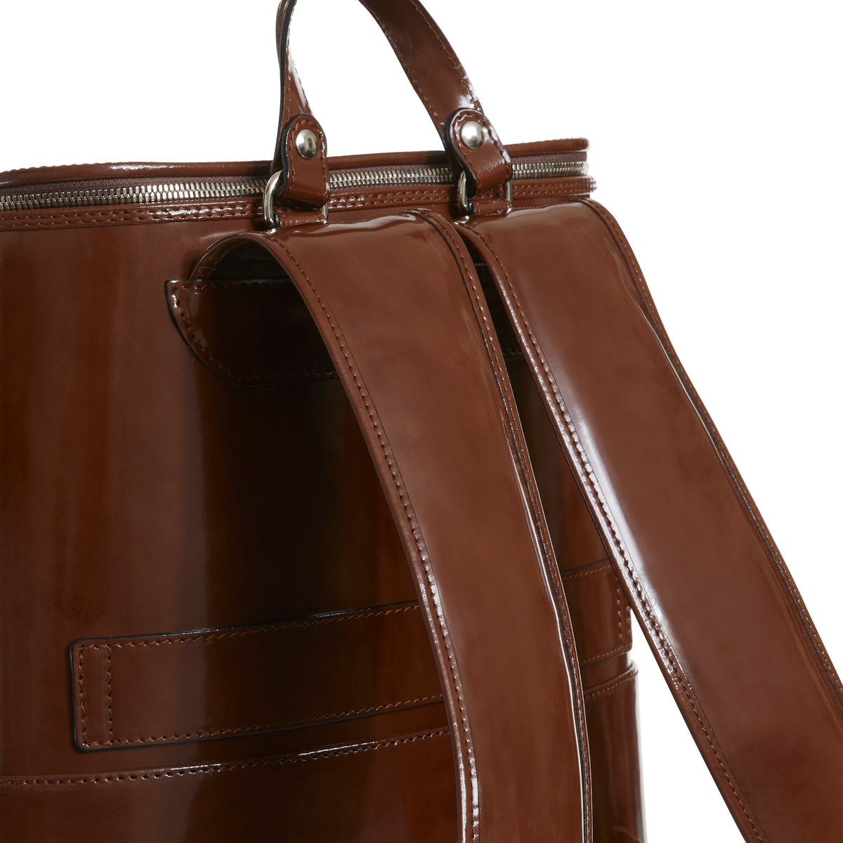 Dunkelbrauner Bucklesbury-Rucksack aus feinem italienischem Leder