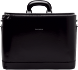 Black leather attaché briefcase and laptop bag for men and women