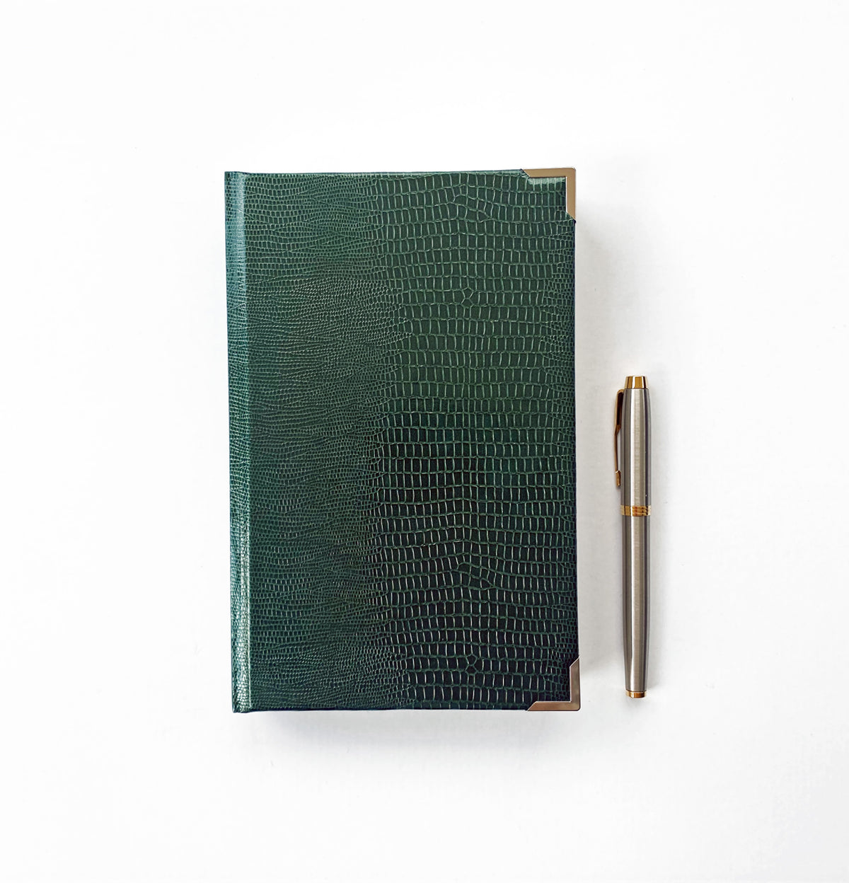 Cuaderno / Diario A5 verde - Hecho a mano en Inglaterra