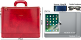 Laptoptasche aus italienischem Leder in Rosa Fuchsie