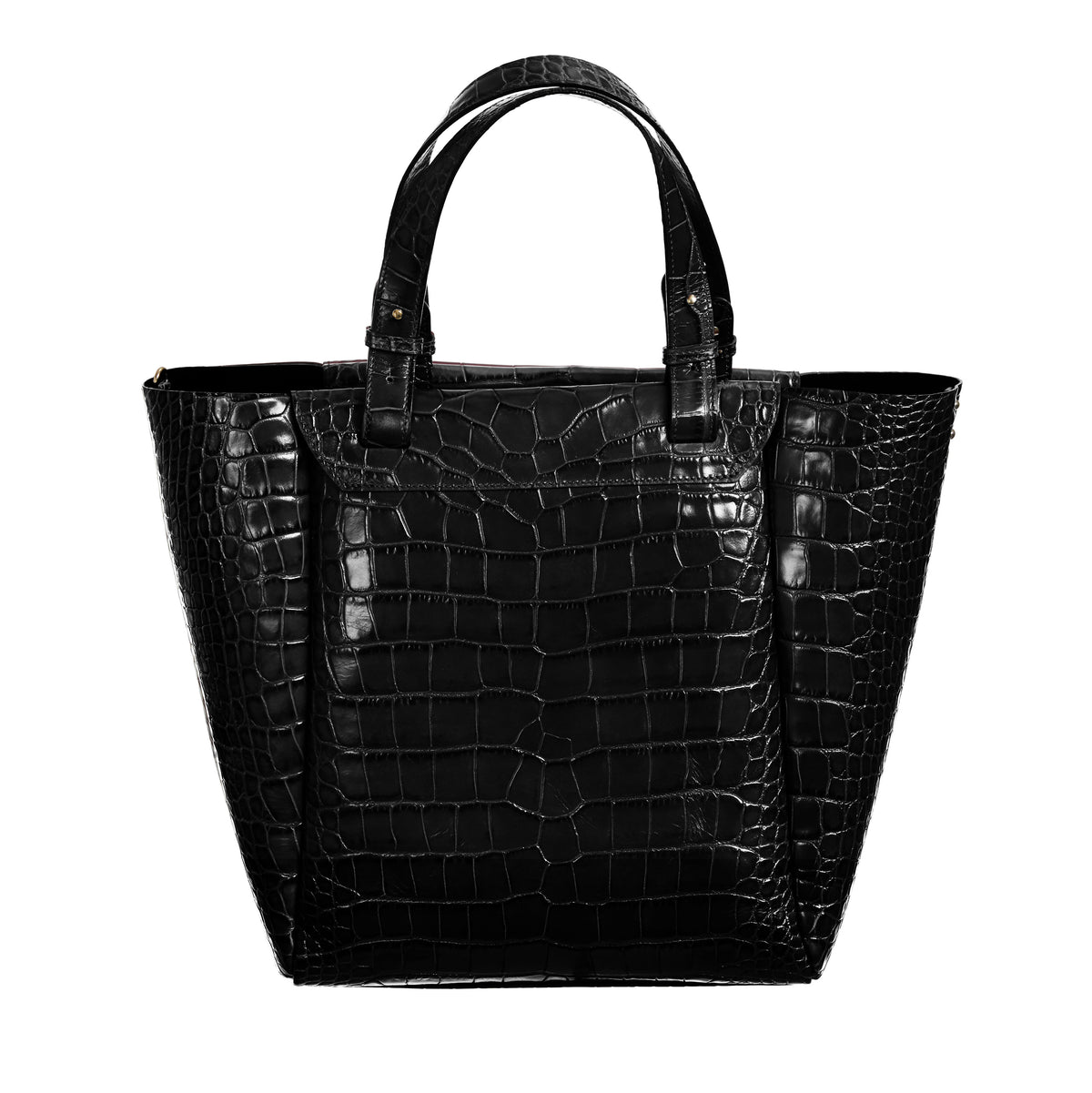 Tote Handbag in Black Croc