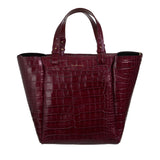 Tote Handtasche in Burgund Croc