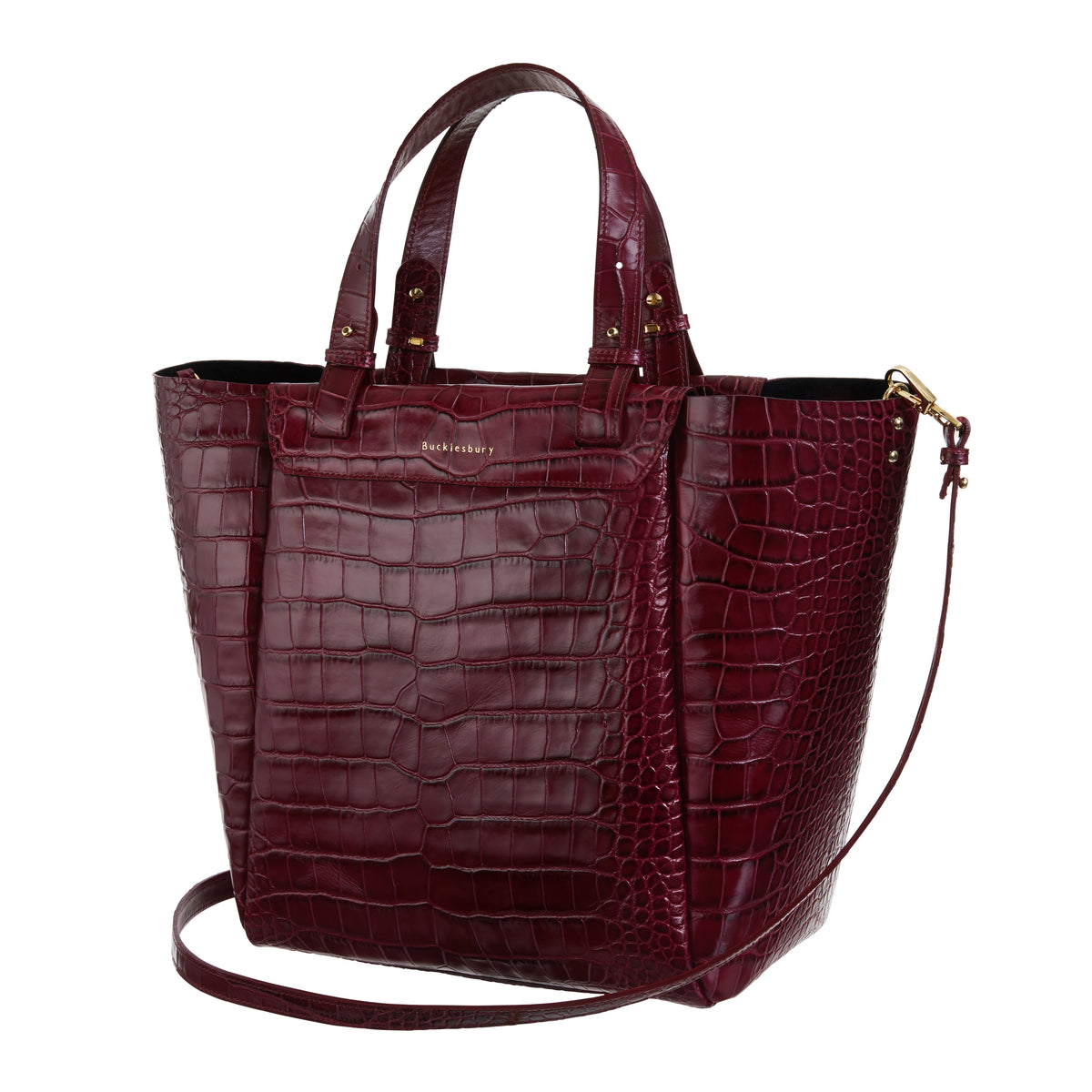 Tote Handtasche in Burgund Croc