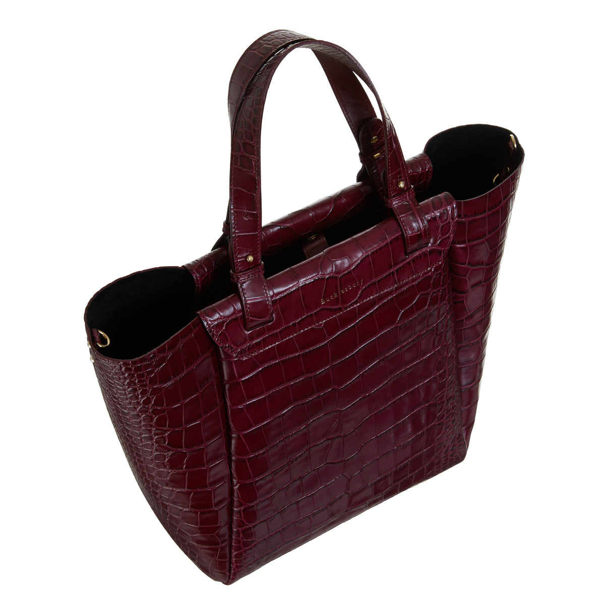Tote Handtasche in Burgund Croc