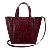 Tote Handtasche in Burgund Croc