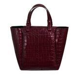 Tote Handtasche in Burgund Croc