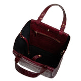 Tote Handtasche in Burgund Croc