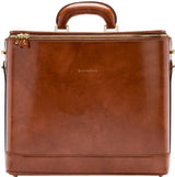 Caramel leather attaché briefcase and laptop bag for men and women