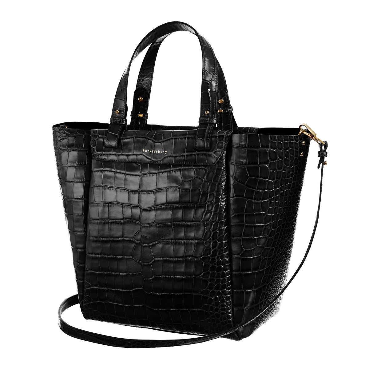 Tote Handbag in Black Croc
