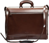 Dark Brown leather attaché briefcase and laptop bag for men and women