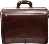 Dark Brown leather attaché briefcase and laptop bag for men and women