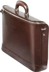 Dark Brown leather attaché briefcase and laptop bag for men and women