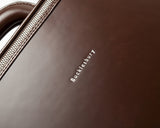 Dark Brown leather attaché briefcase and laptop bag for men and women