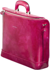 Fuchsia leather attaché briefcase and laptop bag for men and women