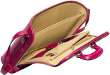 Fuchsia leather attaché briefcase and laptop bag for men and women