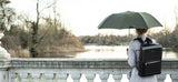 Teleskopischer grüner Regenschirm