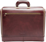 Burgundy leather attaché briefcase and laptop bag for men and women