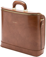 Caramel leather attaché briefcase and laptop bag for men and women