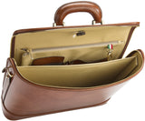 Caramel leather attaché briefcase and laptop bag for men and women