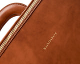 Caramel leather attaché briefcase and laptop bag for men and women