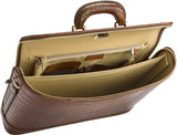 Croco Caramel leather attaché briefcase and laptop bag for men and women