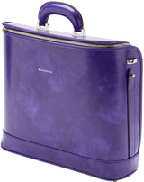 Purple leather attaché briefcase and laptop bag for men and women