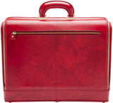 Red leather attaché briefcase and laptop bag for men and women