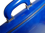 Königsblaue Laptoptasche aus italienischem Leder