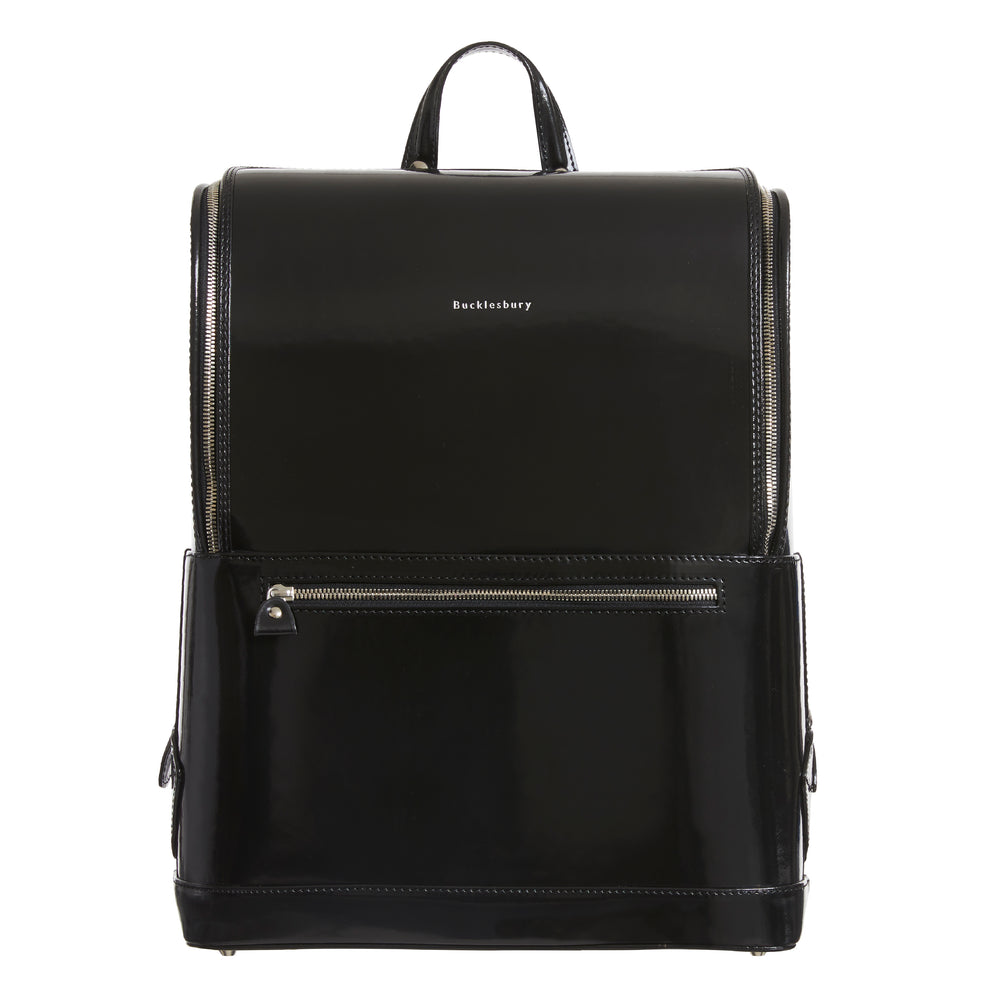 Schwarzer Bucklesbury-Rucksack aus feinem italienischem Leder