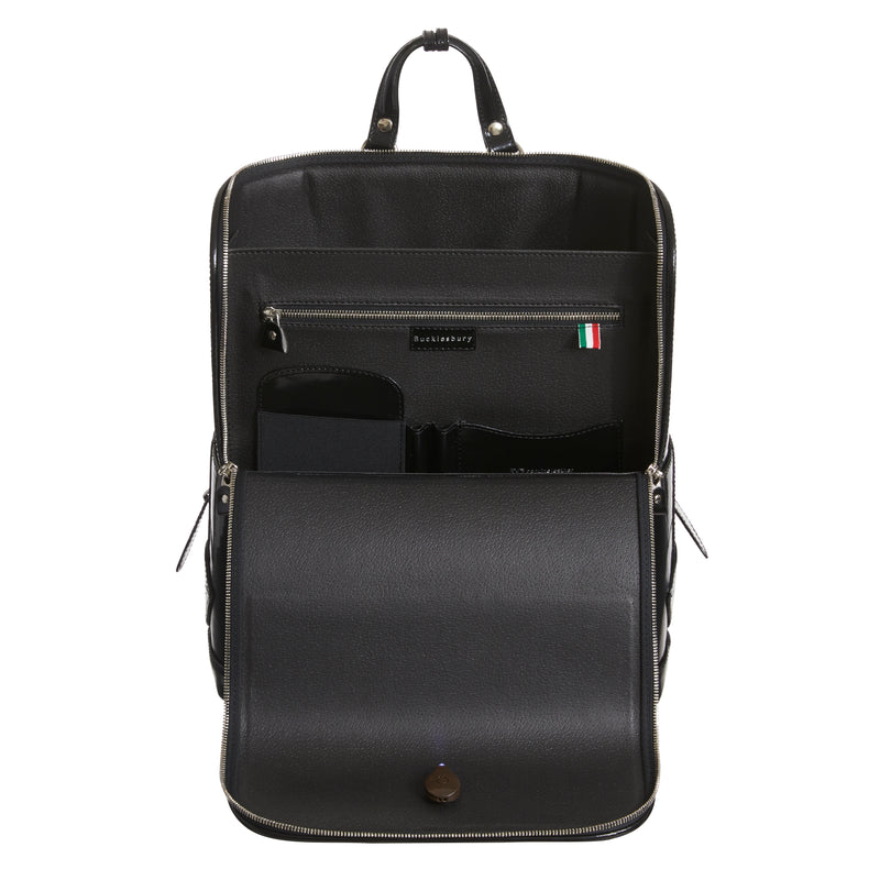 Black Bucklesbury Fine Italian Leather Backpack