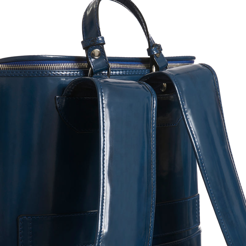 Navy Blue Bucklesbury Fine Italian Leather Backpack