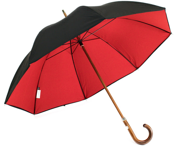 Limited Edition Classic Black Umbrella With Red Lining