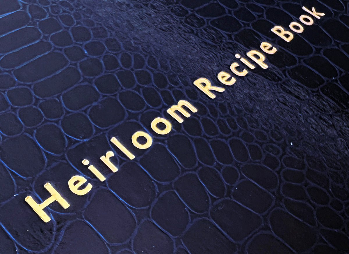 Livre de recettes Héritage en Croco Bleu Foncé