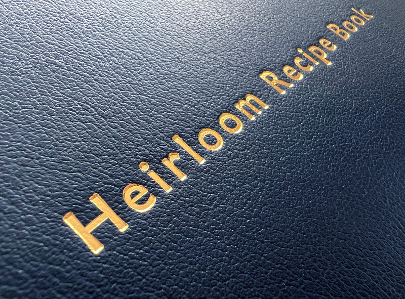 Heirloom Recipe Book In Navy Blue Leather