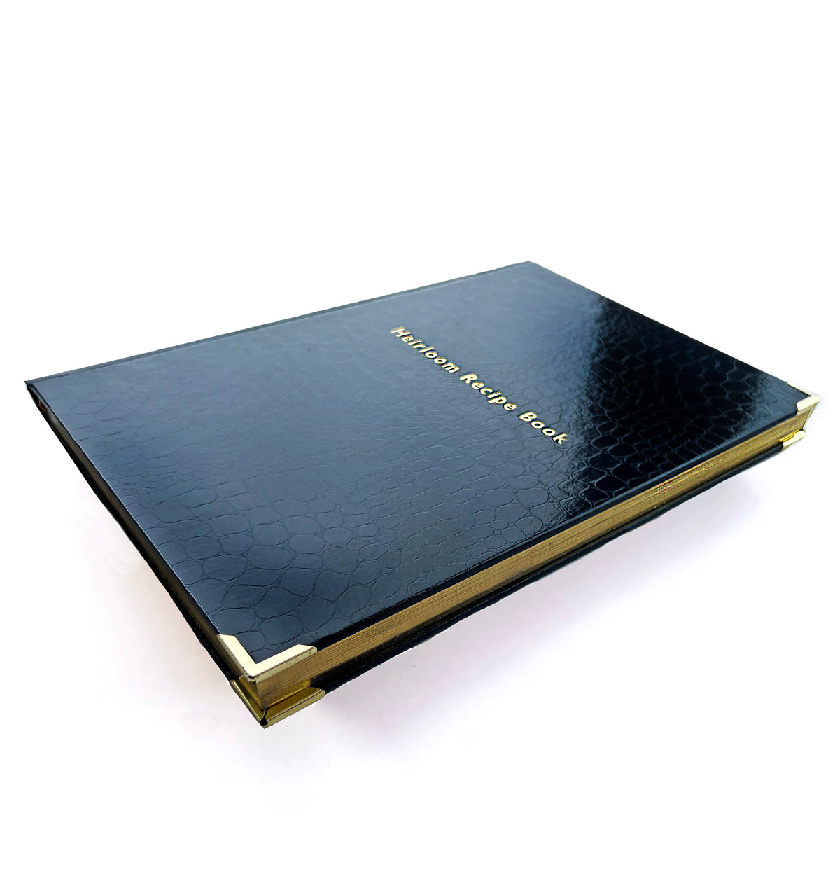 Livre de recettes Héritage en Croco Bleu Foncé