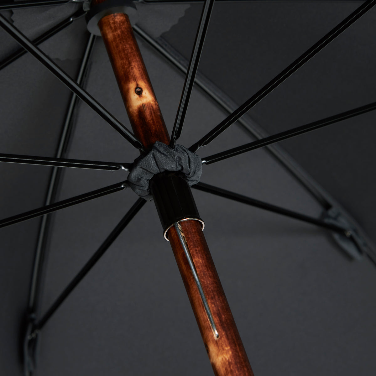 The London Umbrella – Hergestellt aus einem einzigen Stück englischer Kastanie – Schwarz