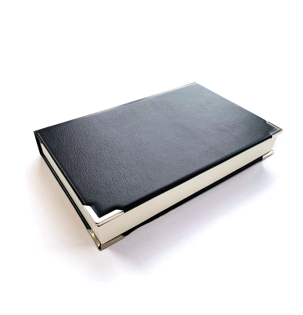 Cuaderno / Diario A5 de cuero negro - Hecho a mano en Inglaterra