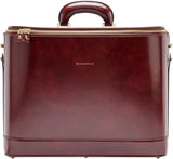 Burgundy leather attaché briefcase and laptop bag for men and women