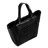 Tote Handbag in Black Croc