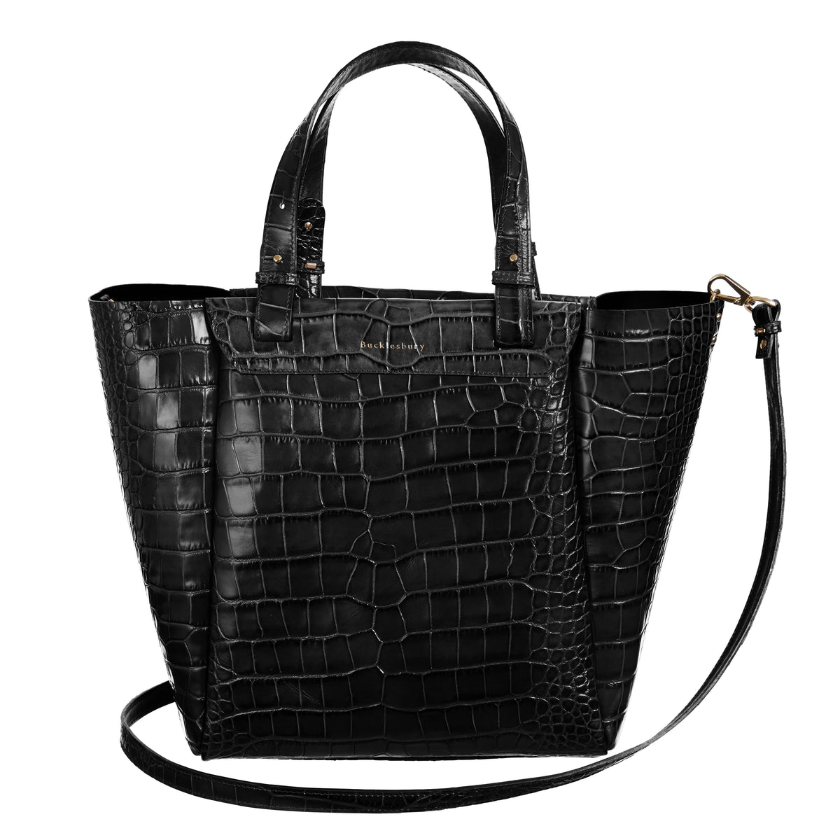 Tote Handbag in Black Croc