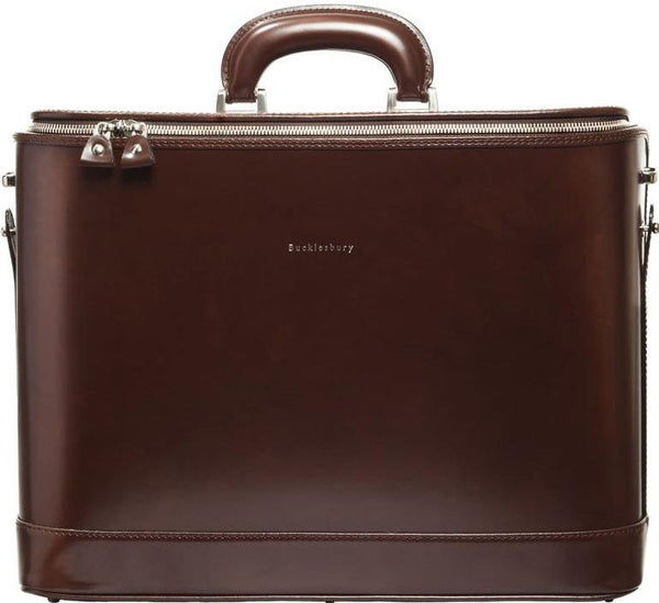 Dark Brown leather attaché briefcase and laptop bag for men and women
