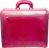 Fuchsia leather attaché briefcase and laptop bag for men and women