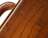 Croco Caramel leather attaché briefcase and laptop bag for men and women
