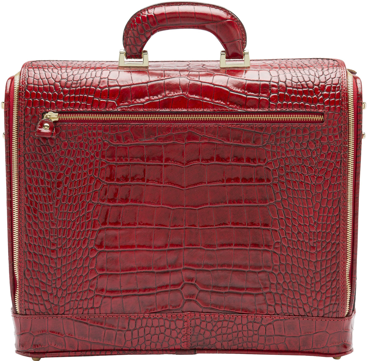 Red croco leather attaché briefcase and laptop bag for men and women