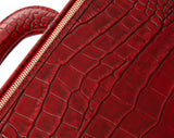 Red croco leather attaché briefcase and laptop bag for men and women