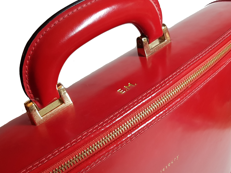 Red Italian Leather Laptop Bag