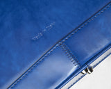 Royal blue leather attaché briefcase and laptop bag for men and women