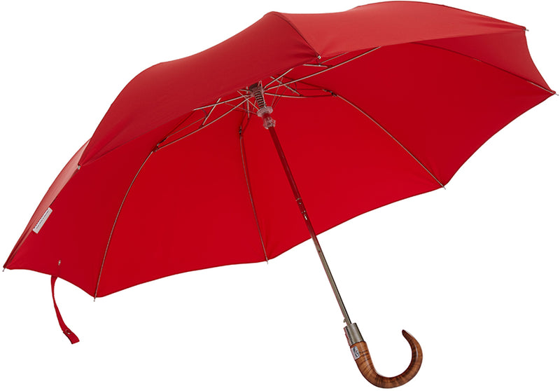 Teleskopischer roter Regenschirm