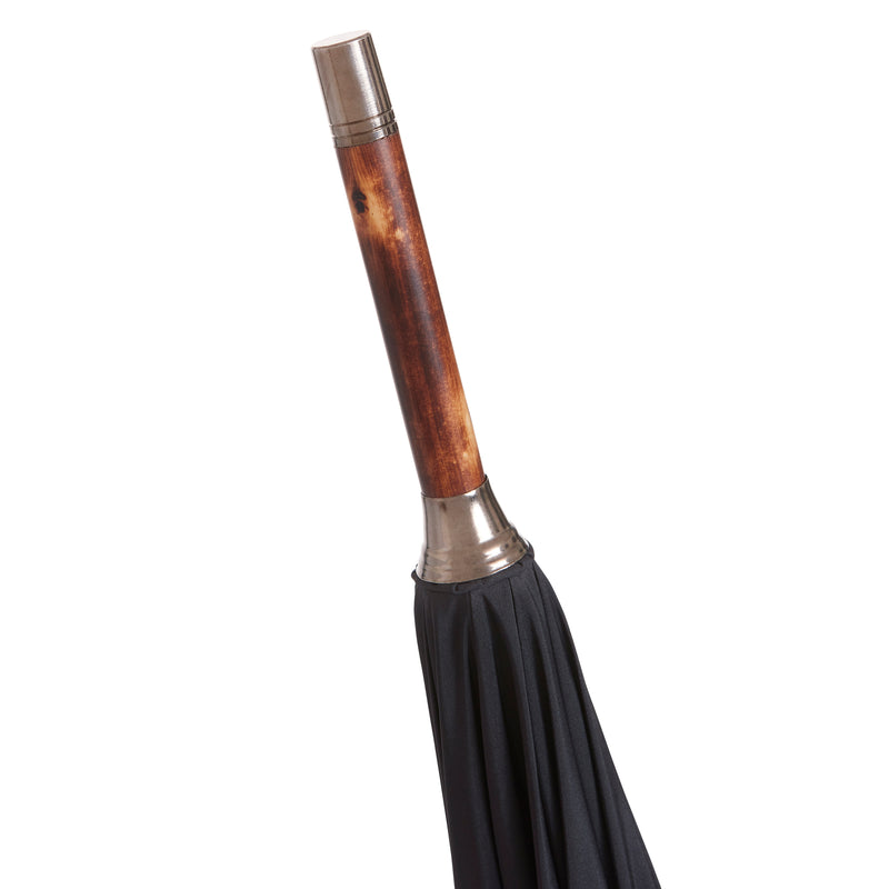 The London Umbrella - Crafted From A Single Piece Of English Chestnut - Black
